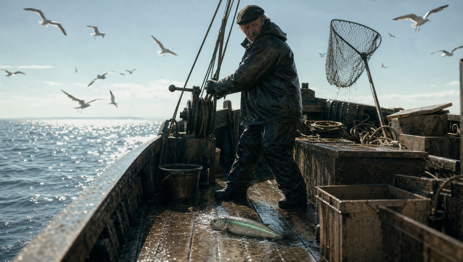 The catch back on deck