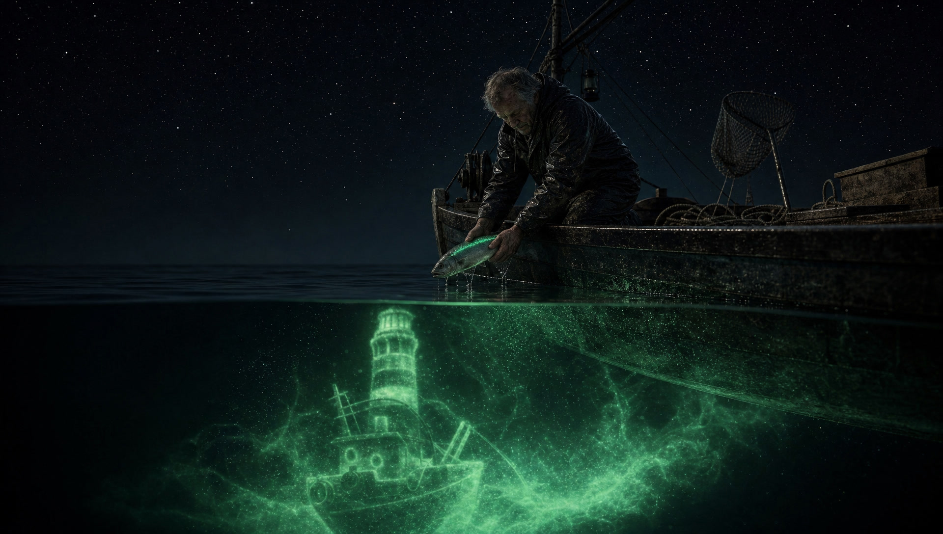 The deep answering in green light