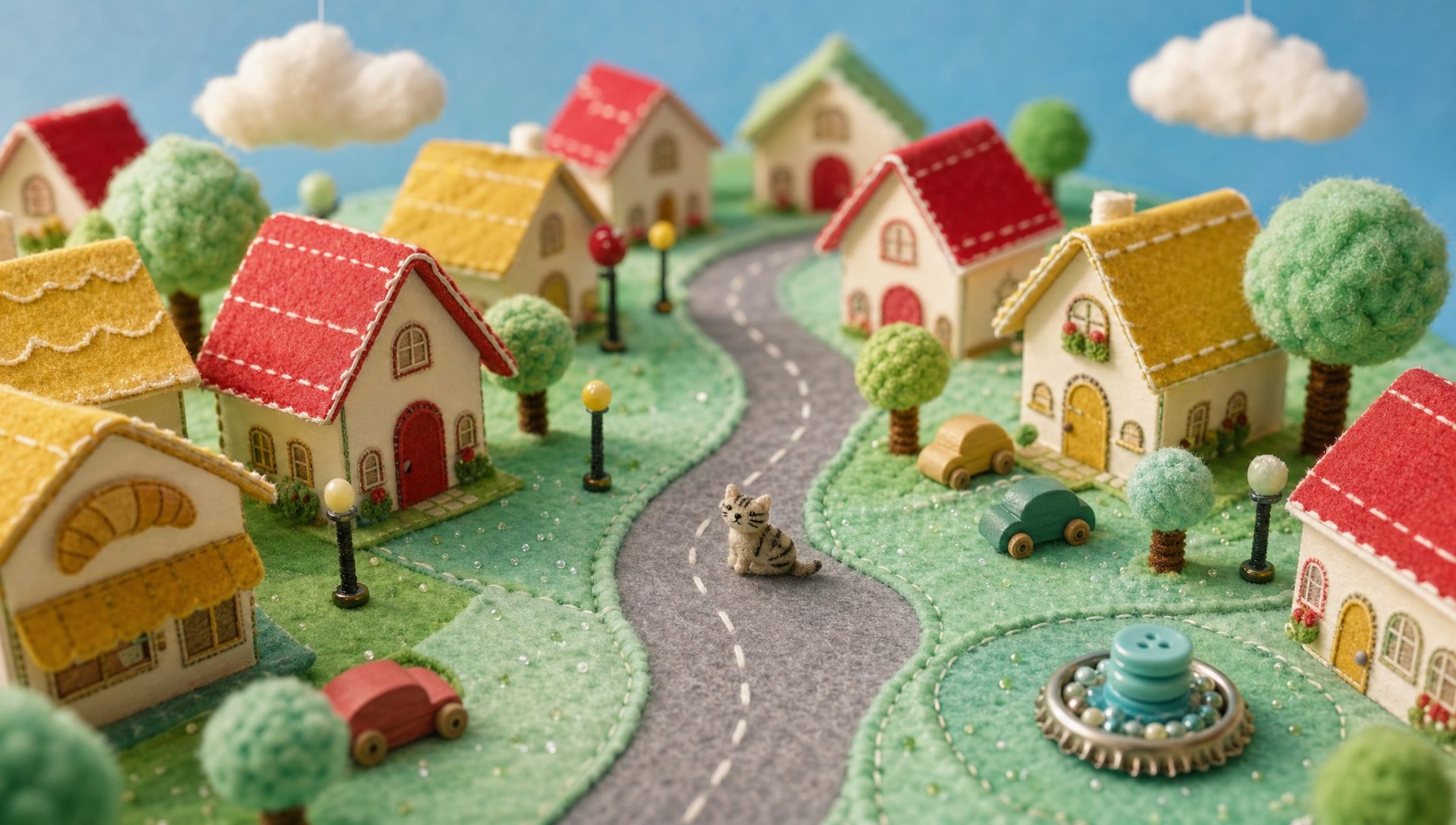 The handmade felt town